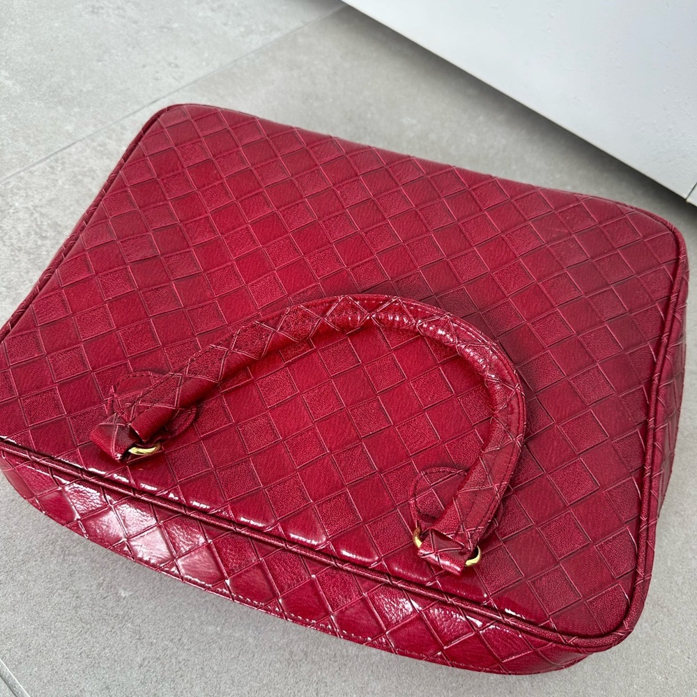 Estee Lauder Makeup Bag Beauty Case Laptop Computer Briefcase Red Tote Handbag - Picture 5 of 9